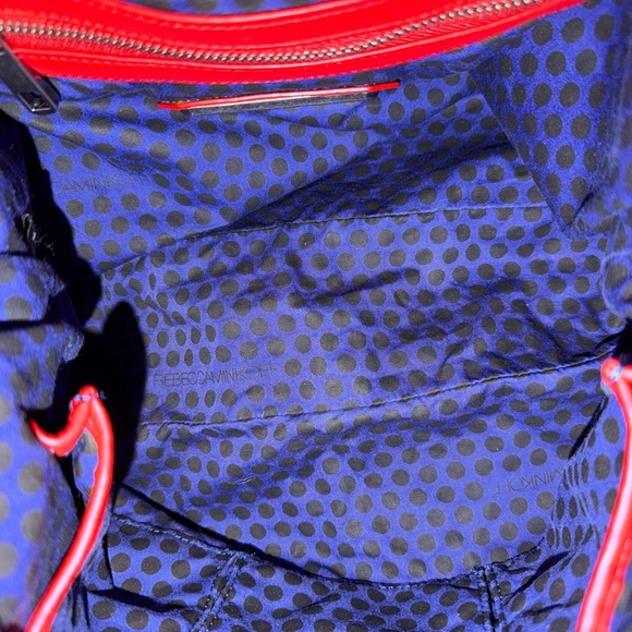 Rebecca Minkoff RED Leather RARE MINI Nikki Hobo Shoulder Bag - Picture 12 of 13